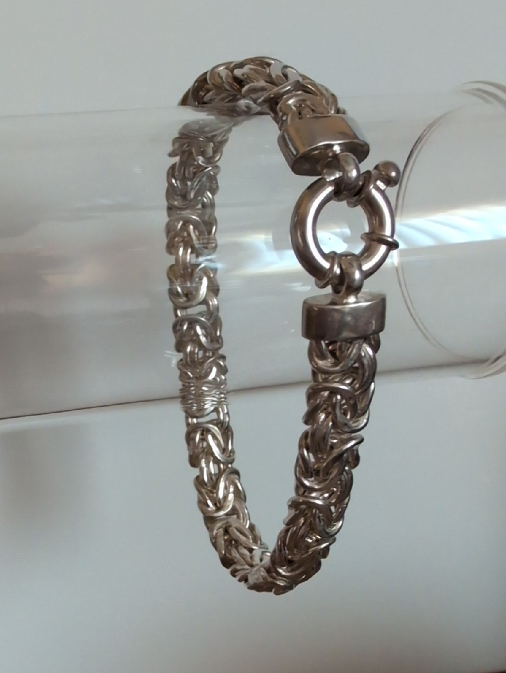 925 Sterling Silver Byzantine Chain Bracelet